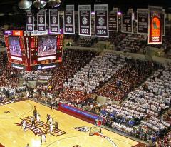 Miss State applique championship banners in The Hump
