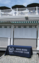 Custom table drape for Brae Burn Country Club