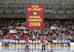 Boston College 2008 NCAA hockey champions banner raising ceremony