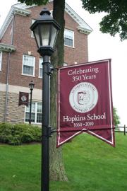 Hopkins School custom lightpole banner