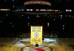 Boston Bruins 2011 championship banner raising ceremony