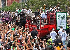 Boston Celtics 2008 World Champions replica banner for victory parade