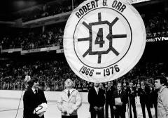 Retired number banner raising ceremony for Bobby Orr