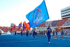 Applique logo and letter flags for Boise State