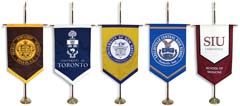Custom hand sewn gonfalons for colleges and universities