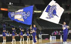 Indiana State cheerleading spirit flags