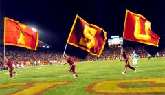 Iowa State Cheerleading letter flags