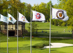 Custom golf championship flags for Oak Hill Country Club