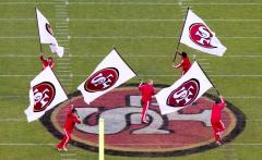 Applique run out flags for San Francisco 49ers