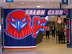 Appliqued 'Talon Club' entry decoration for UMass-Lowell Athletics
