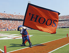 'Hoos' applique cheer flag for the University of Virginia