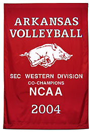 Arkansas Volleyball custom championship banner