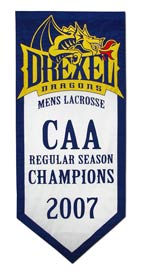 Hand sewn Drexel 2007 CAA Champions banner