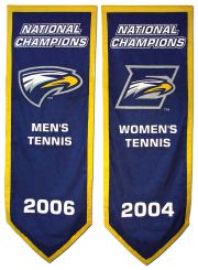 Hand-sewn Emory National Champions banners