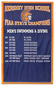 Applique Hershey High School Swimming State Champions banner
