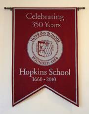 Hopkins School custom hand-sewn banner