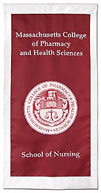 Custom school seal banner for Mass. College of Pharmacy