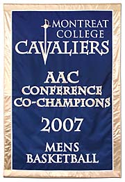 Custom sewn Montreat College championship banner