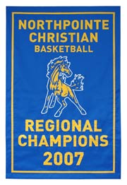 Hand-sewn Northpointe Christian high school 2007 Regional Champions banner