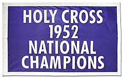 Applique Holy Cross 1952 National Champions flag