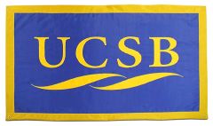Custom sewn UC Santa Barbara travel logo banner