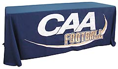 Custom sewn table throw: CAA Football