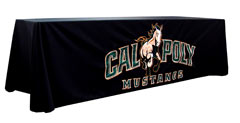 Applique table throw: Cal Poly Mustangs