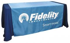 Custom made Fidelity Investments table cover