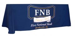 First National Bank logo table drape