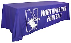 Custom sewn table throw: Northwestern Football