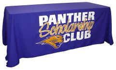 Custom sewn applique table throw: Panther Scholarship Club