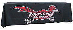 Applique table throw: Ramapo College Roadrunners