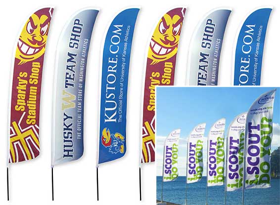 Custom printed feather flags