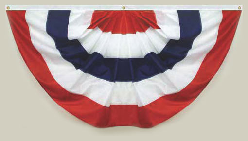 All Nylon U.S. Stripes Pleated Fan, 3x6'