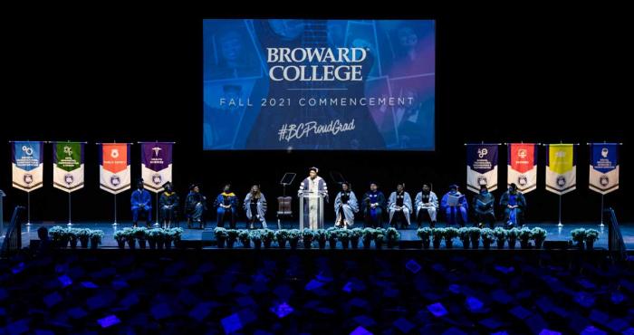 Custom applique gonfalons for Broward College