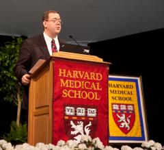 Harvard Medical School podium banner