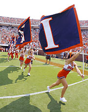 University of Virginia spirit flags, logo and letter flags