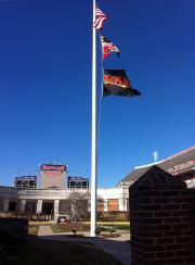 Applique custom flag for Maryland football stadium