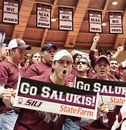 Custom championship banners for Southern Illinois University Salukis