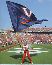 V sabre custom cheer flag for University of Virginia