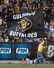 Applique spirit flag for Colorado University