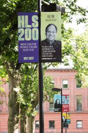 Harvard Law School Bicentennial lightpole banners