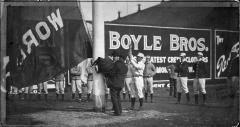 Boston Red Sox raising 1903 World Series championship banner