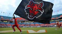 Applique football flag for Arkansas State