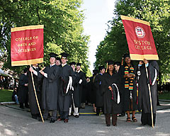 Banners for Boston College's Commencement