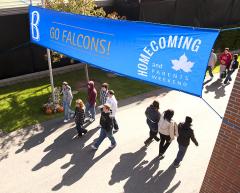 Custom banner for Bentley University homecoming