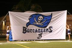 Brazoswood applique football bust out banner