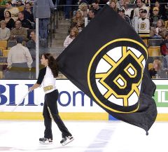 Hand-sewn Boston Bruins logo flag