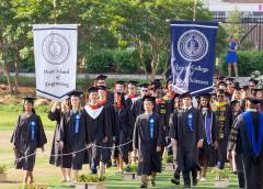 Custom hand sewn gonfalons for Duke Commencement