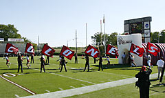 Applique Cheer flags for Eastern Kentucky University